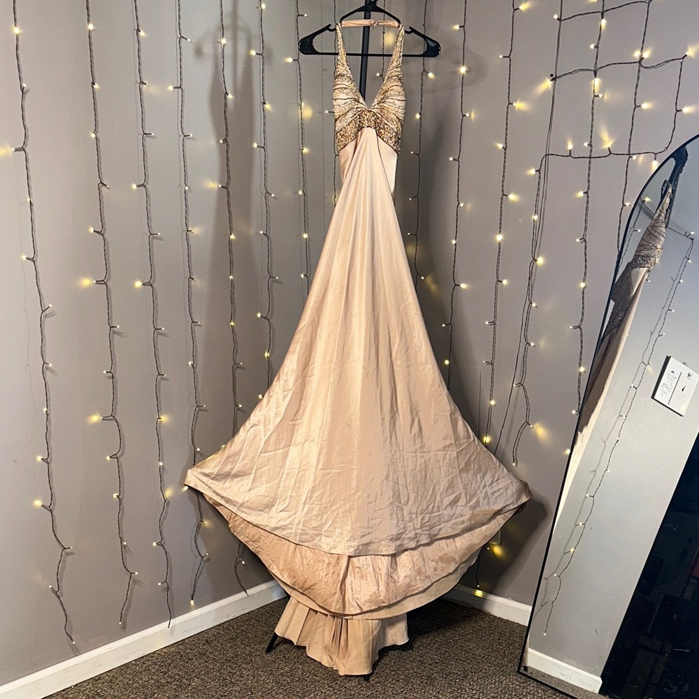 Chic Beige High Low Dress